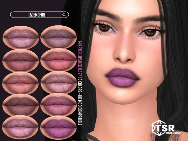 Sims 4 — Mikayla Lipstick N.527 by IzzieMcFire — Mikayla Lipstick N.527 contains 10 colors in hq texture. Standalone item