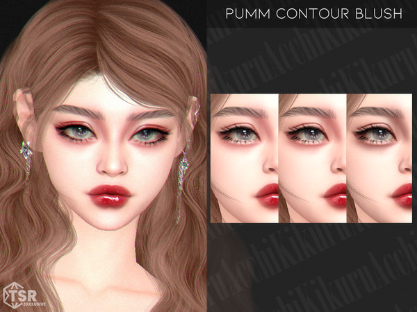 Sims 4 — Pumm Contour Blush by Kikuruacchi — - It is suitable for Female and Male. ( Teen to Elder ) - 3 swatches - HQ