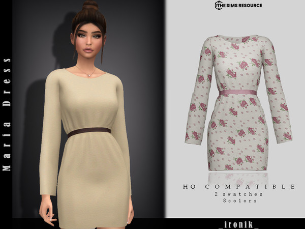 Sims 4 — Maria Dress by _ironik_ — -2 Swatches -8 Colors