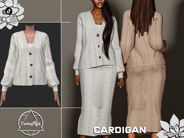 Sims 4 — SET 352 - Sweater with Top by Camuflaje — Fashion fall trendy set that includes a sweater with a top and skirt