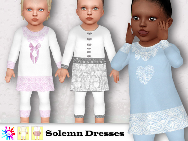 Sims 4 — Infants Solemn Dresses by Pelineldis — Five cute solemn dresses for infant girls.
