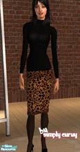 Sims 2 — Leopard Skirt by SIMplyCurvy — A sexy, sophisticated leopard print pencil skirt with black tights and heels. You