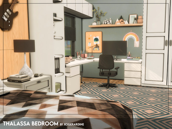 Sims 4 — Thalassa Bedroom (TSR only CC) by xogerardine — Cute bedroom, for a teen sim, enjoy! x