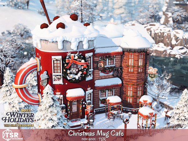 Sims 4 — Christmas Mug Cafe No CC by nolcanol — Christmas Mug Cafe is the perfect place for a lovely Christmas afternoon