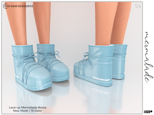 Sims 4 — Lace-up Mermalade Boots S277 (female) by Mermalade — New Mesh