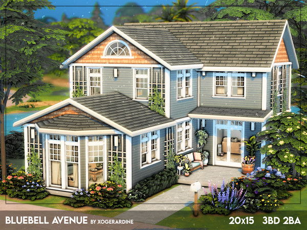 Sims 4 — Bluebell Avenue (TSR only CC) by xogerardine — Small but very cozy family house with 3 bedrooms, enjoy! x
