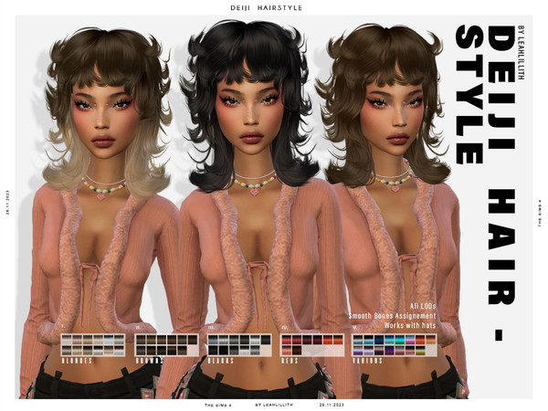 Sims 4 — Deiji Hairstyle by Leah_Lillith — All LODs, Smooth bones, Custom CAS thumbnail, Works with hats. To enjoy the