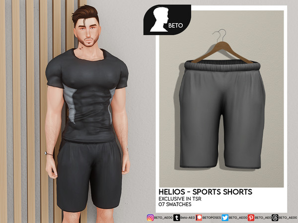 Sims 4 — Helios (Shorts) by Beto_ae0 — Men's sports outfit, enjoy it - 07 colors