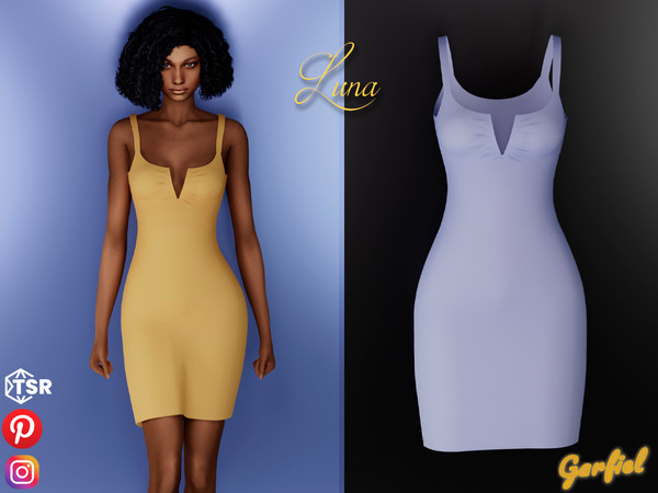 Sims 4 — Luna - Cute casual dress by Garfiel — Cute female dress outfit with folds
