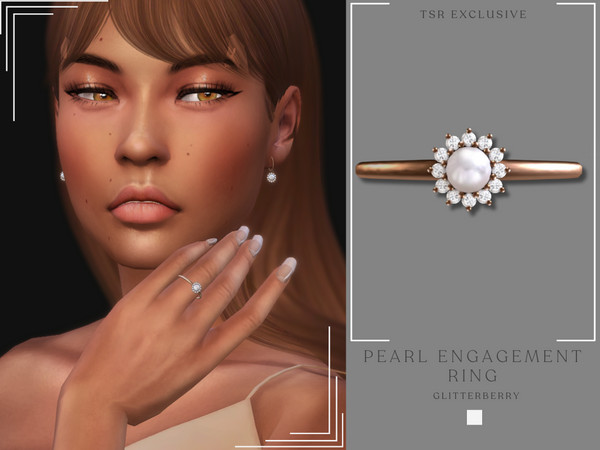 Sims 4 — Pearl Engagement Ring by Glitterberryfly — A gorgeous rose gold engagement ring with pearls or diamonds