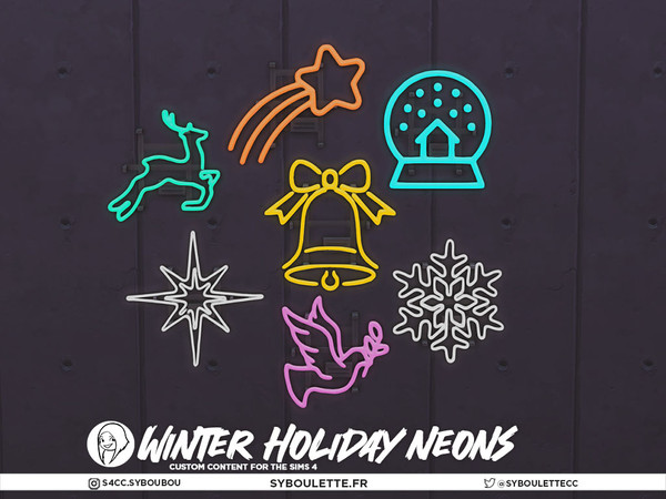 Sims 4 — Winter Holidays neon - Reindeer | christmas light by Syboubou — Introducing the Winter Holiday Neons mini-set