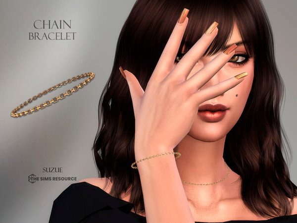 Sims 4 — Chain Bracelet by Suzue — New Mesh (Suzue)
