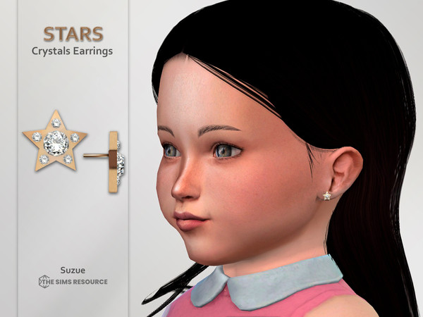 Sims 4 — Stars Earrings Toddler by Suzue — New Mesh (Suzue)