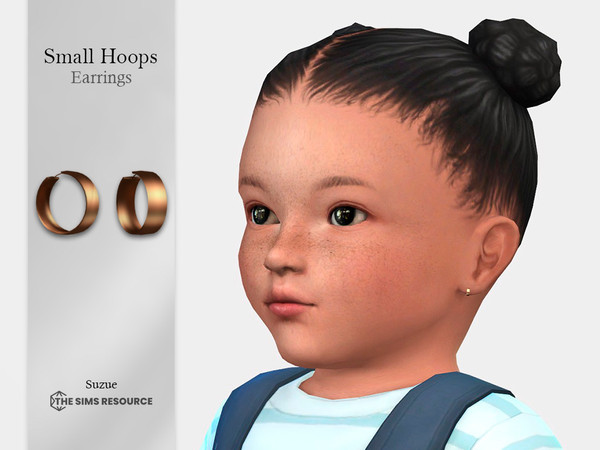 Sims 4 — Small Hoops Earrings Infant by Suzue — New Mesh (Suzue)