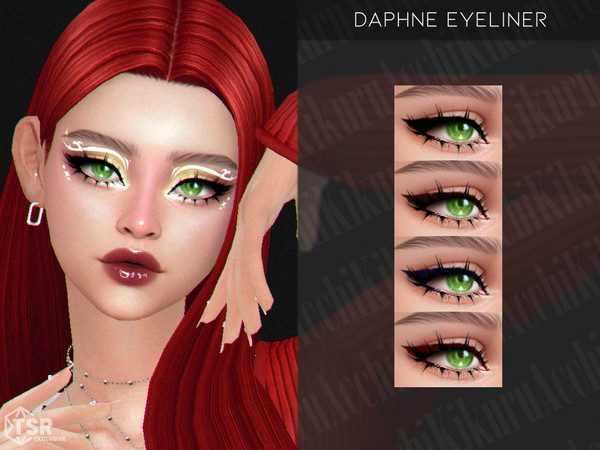 Sims 4 — Daphne Eyeliner by Kikuruacchi — - It is suitable for Female and Male. ( Teen to Elder ) - 4 swatches - HQ