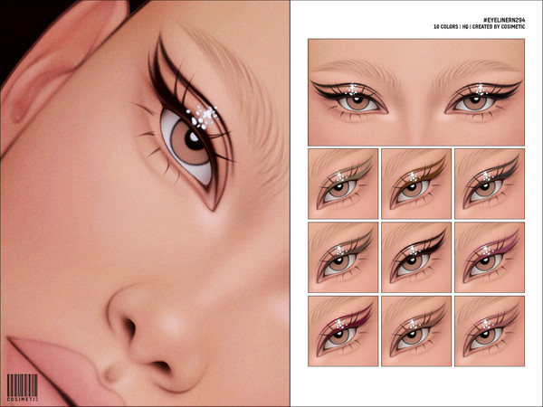 Sims 4 — Glitter Eyeliner N294 by cosimetic — - Female
