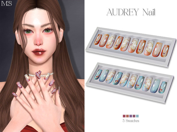 Sims 4 — Audrey Nail by Lisaminicatsims — -Gloves category -HQ comatble -5 swatches
