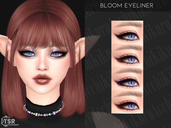 Sims 4 — Bloom Eyeliner by Kikuruacchi — - It is suitable for Female and Male. ( Teen to Elder ) - 4 swatches - HQ