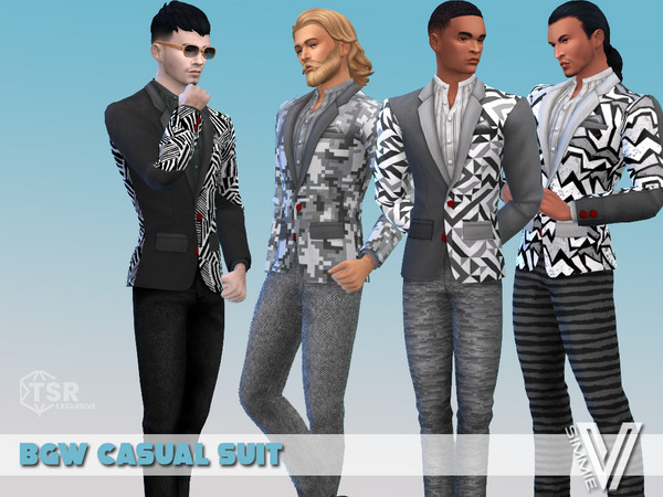 Sims 4 — BGW Casual Suit by SimmieV — When you need a suit that goes with anything, pull out something from the Black,