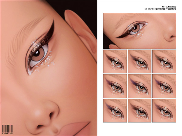 Sims 4 — Glitter Eyeliner N302 by cosimetic — - Female