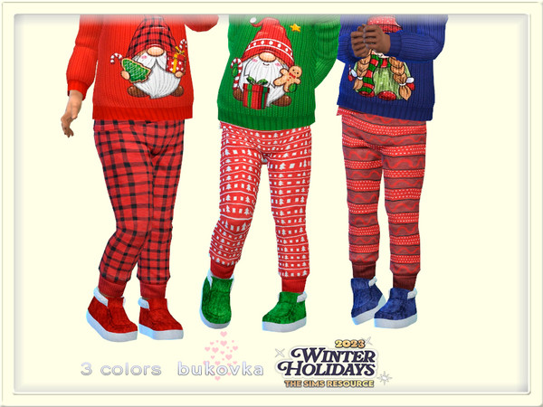 Sims 4 — Boots Santa tod by bukovka — Santa boots for toddlers of both sexes: boys and girls in 3 color options.