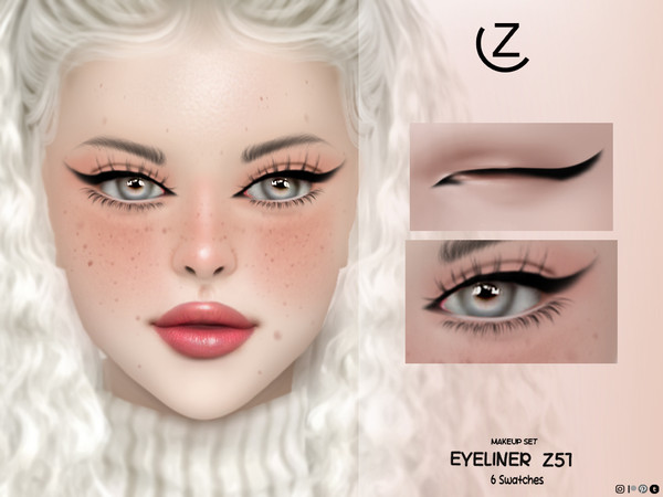 Sims 4 — MAKEUP SET-EYELINER Z51 by ZENX — Base Game