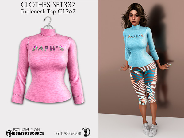 Sims 4 — Clothes SET337 - Turtleneck Top C1267 by Daph's — 4 Swatches