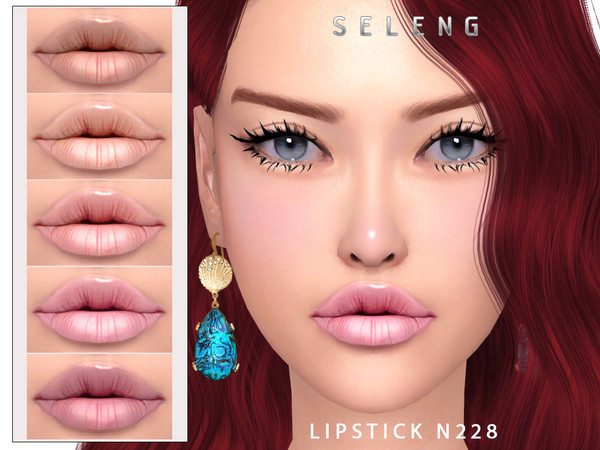 Sims 4 — Lipstick N228 by Seleng — The lipstick has 15 colours and HQ compatible. Allowed for teen, young adult, adult