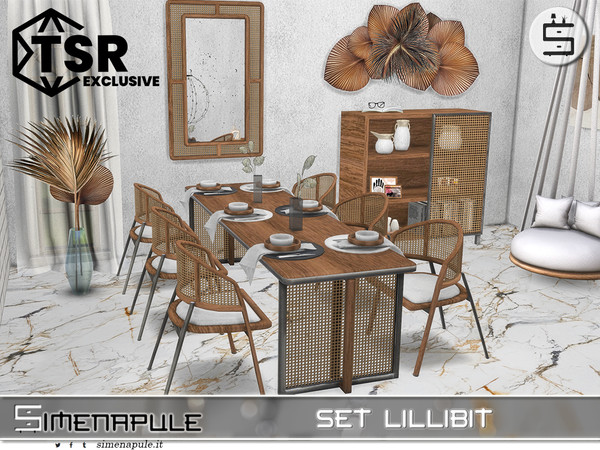 Sims 4 — Set Lillibit by Simenapule — Lillibit is a bohemian style set, with tropical notes, composed by 7 new meshes: -