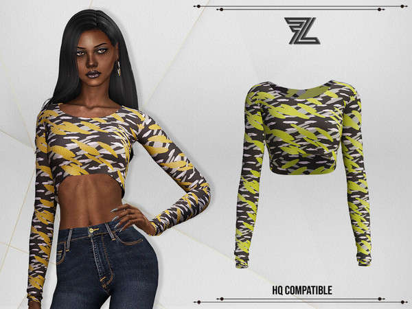 Sims 4 — Ebony Top by ForLima — 8 Colors