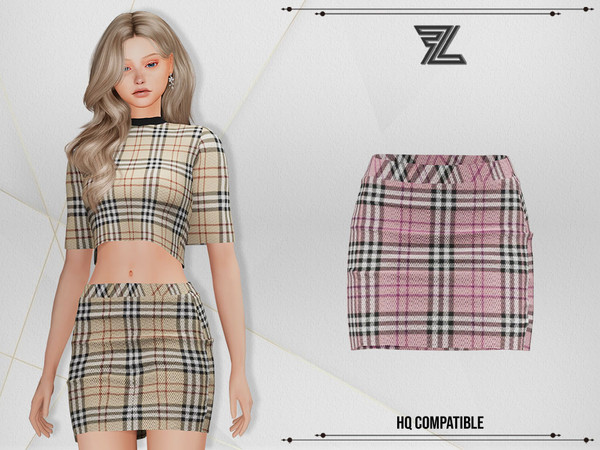 Sims 4 — Tina Set Skirt by ForLima — 4 Colors
