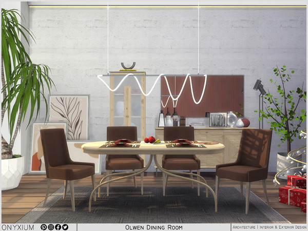 Sims 4 — Olwen Dining Room by Onyxium — Onyxium@TSR Design Workshop Dining Room Collection - Belong To The 2024 Year