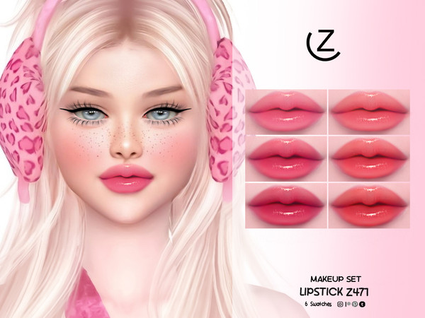 Sims 4 — MAKEUP SET-LIPSTICK Z471 by ZENX — Base Game