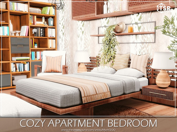 Sims 4 — Cozy Apartment Bedroom by MychQQQ — Value: $ 17,402