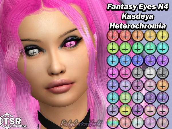 Sims 4 — Fantasy Eyes N4 - Kasdeya Heterochromia by PinkyCustomWorld — Colorful moon inspired fantasy eyes with a small