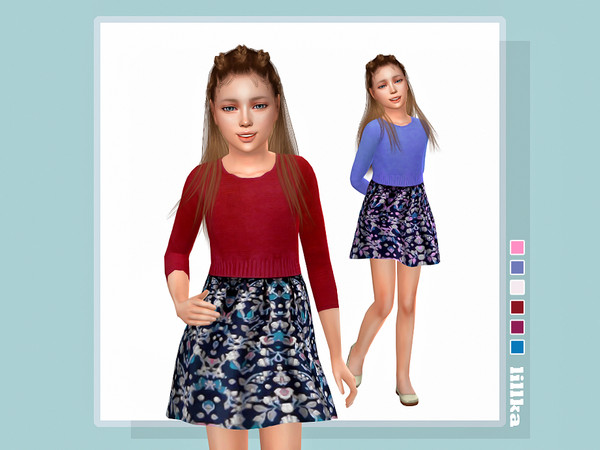 Sims 4 — Farrah Dress by lillka — 6 swatches