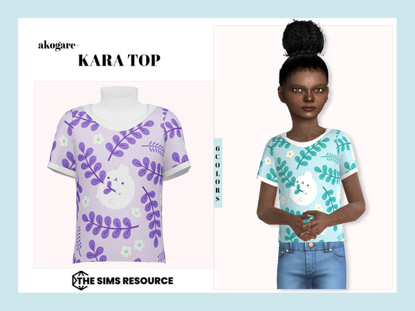 Sims 4 — Kara Top by _Akogare_ — Akogare Kara Top -6 Colors - New Mesh (All LODs) - All Texture Maps - HQ Compatible -