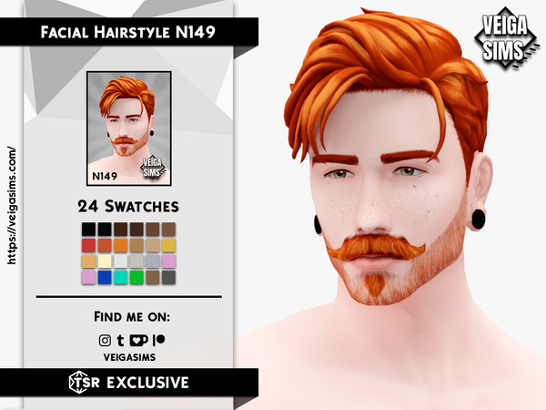 Sims 4 — Facial Hair Style N149 by David_Mtv2 — All maxis color (24 colors). With normal map as well.