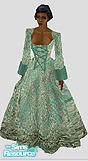 Sims 1 — Green Gold by Sdeannes — Elegant gold lace on green gown for your medievally minded ladies. Created from an