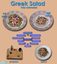 Sims 2 — Greek Cuisine - Greek Salad by Simaddict99 — This new meshed food is fully animated and will disapear from both