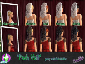 Sims 2 — am_PoshVeils by Cruella — A white and a black spanish lace veil in all 4 haircolors for young-adult, adult, and