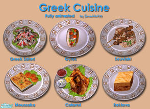 Sims 2 — Greek Cuisine by Simaddict99 — I bring you 6 delicious Greek foods, from appetizer to dessert. Your Sims are
