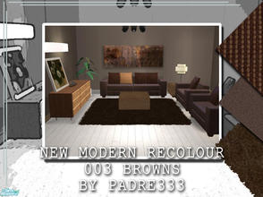 Sims 2 — Cleo Livingroom by Padre — Recolour of the New Modern Livingroom set. In shades of brown.