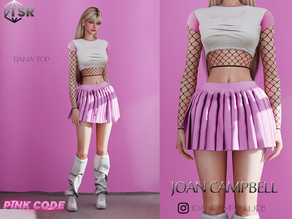 Sims 4 — PINK CODE - Tiana Set (TOP) by Joan_Campbell_Beauty_ — 7 swatches Custom thumbnail Original mesh