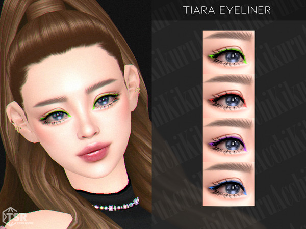 Sims 4 — Tiara Eyeliner by Kikuruacchi — - It is suitable for Female and Male. ( Teen to Elder ) - 4 swatches - HQ