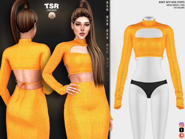 Sims 4 — KNIT SET-433 (TOP) BD1162 by busra-tr — 10 colors Adult, Elder, Teen, Young Adult