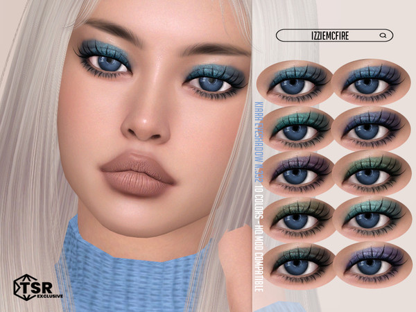 Sims 4 — Kiara Eyeshadow N.332 by IzzieMcFire — Kiara Eyeshadow N.332 contains 10 colors in hq texture.