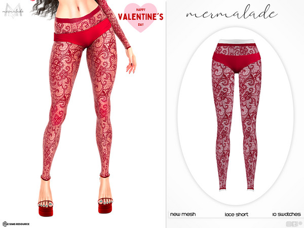 Sims 4 — Lace Short MC527 by Mermalade — New Mesh