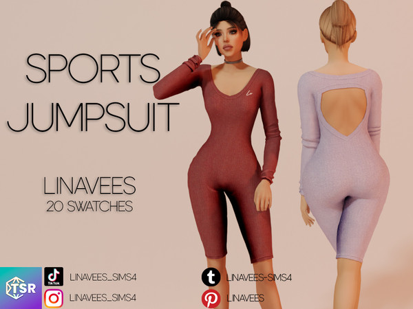Sims 4 — MADISON - SPORTS JUMPSUIT by linavees — New Mesh