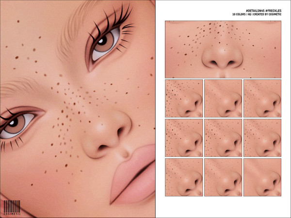 Sims 4 — Details N45 FRECKLES by cosimetic — - 10 Colors.